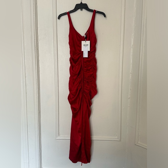 Reformation collection Smithfield red cherry ruffled dress - Picture 10 of 13
